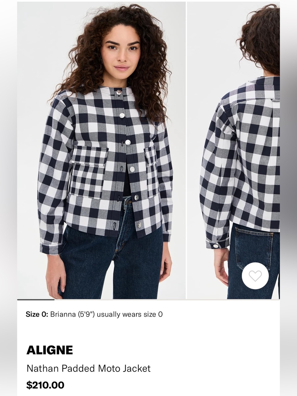 ALIGNE Nathan Padded Moto Jacket - Black & White Plaid